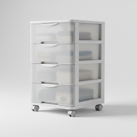 Stackable Multi-Layer Storage Cabinet with Wheels